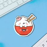 Cute Rice Bowl Vinyl Sticker