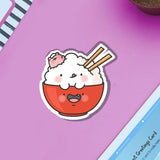 Cute Rice Bowl Vinyl Sticker