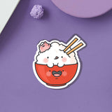 Cute Rice Bowl Vinyl Sticker