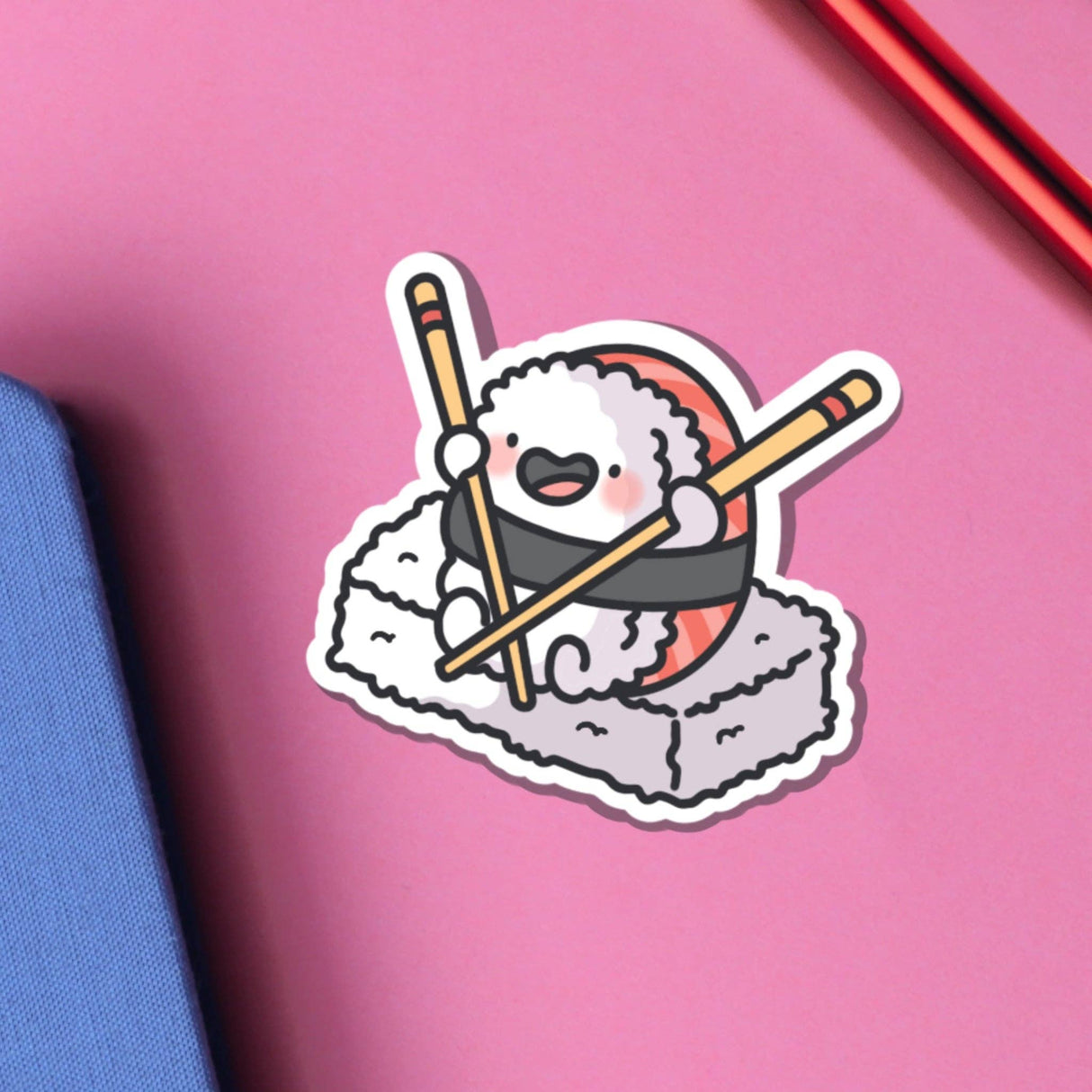 Cute Sushi Chopsticks Vinyl Sticker