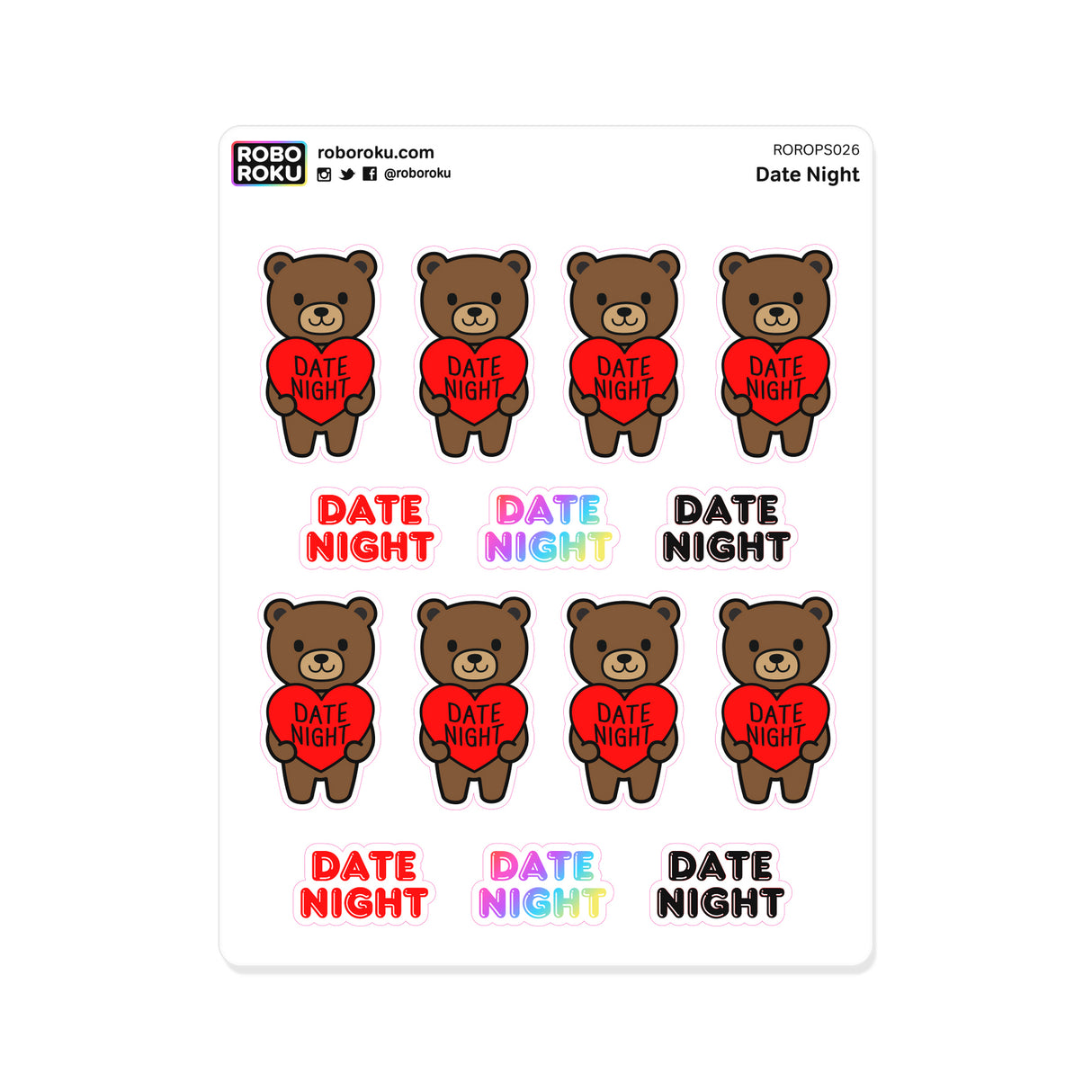 Date Night Planner Stickers