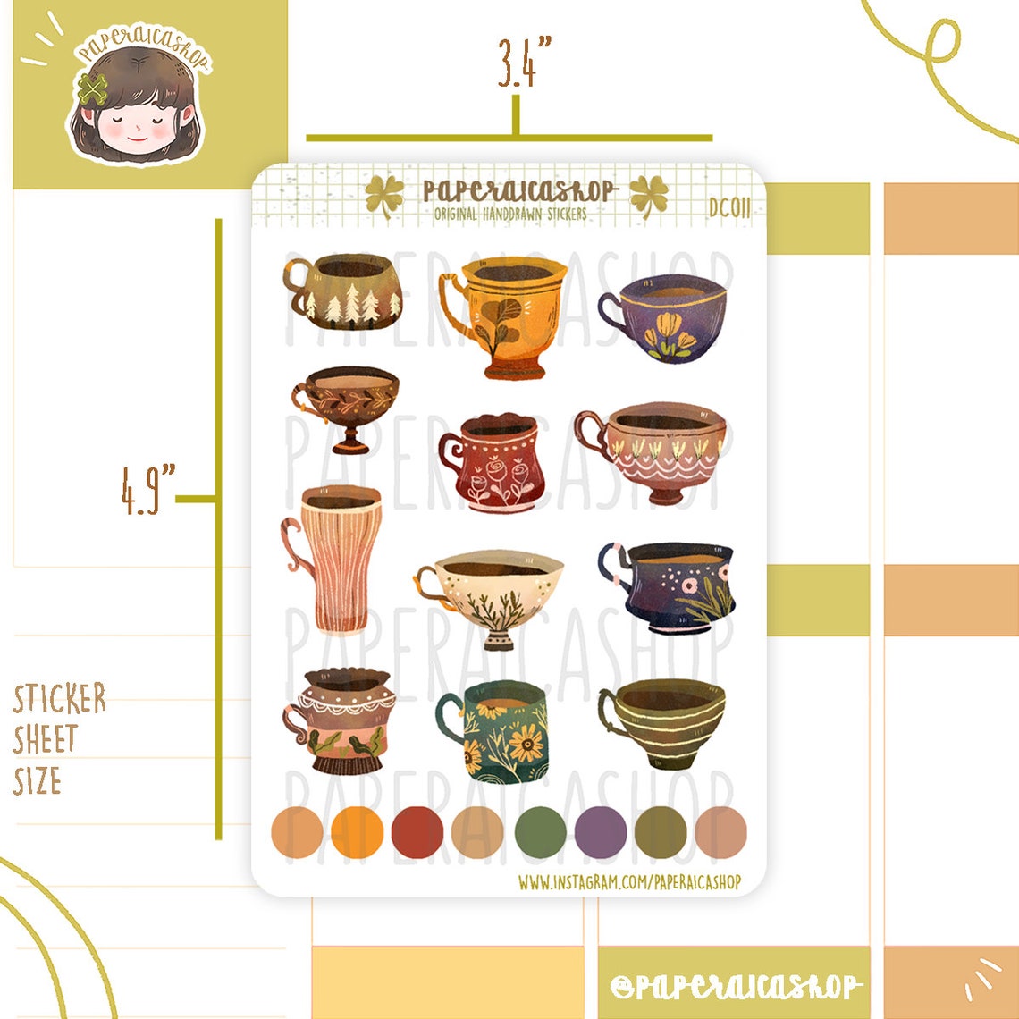 Afternoon Tea Planner Stickers PaperaicaShop