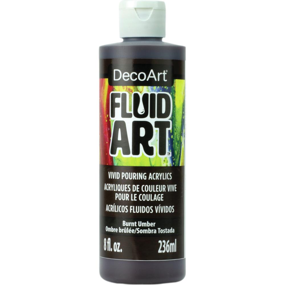 50 % DE DESCUENTO - Pintura acrílica lista para verter FluidArt de DecoArt, color Umber quemado, 8 oz