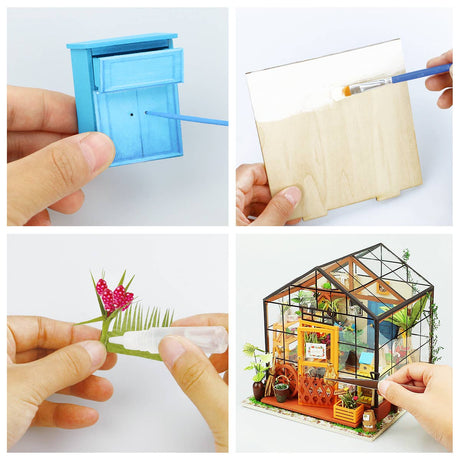 DIY 3D Wooden Puzzle Miniature House Cathy's Flower House