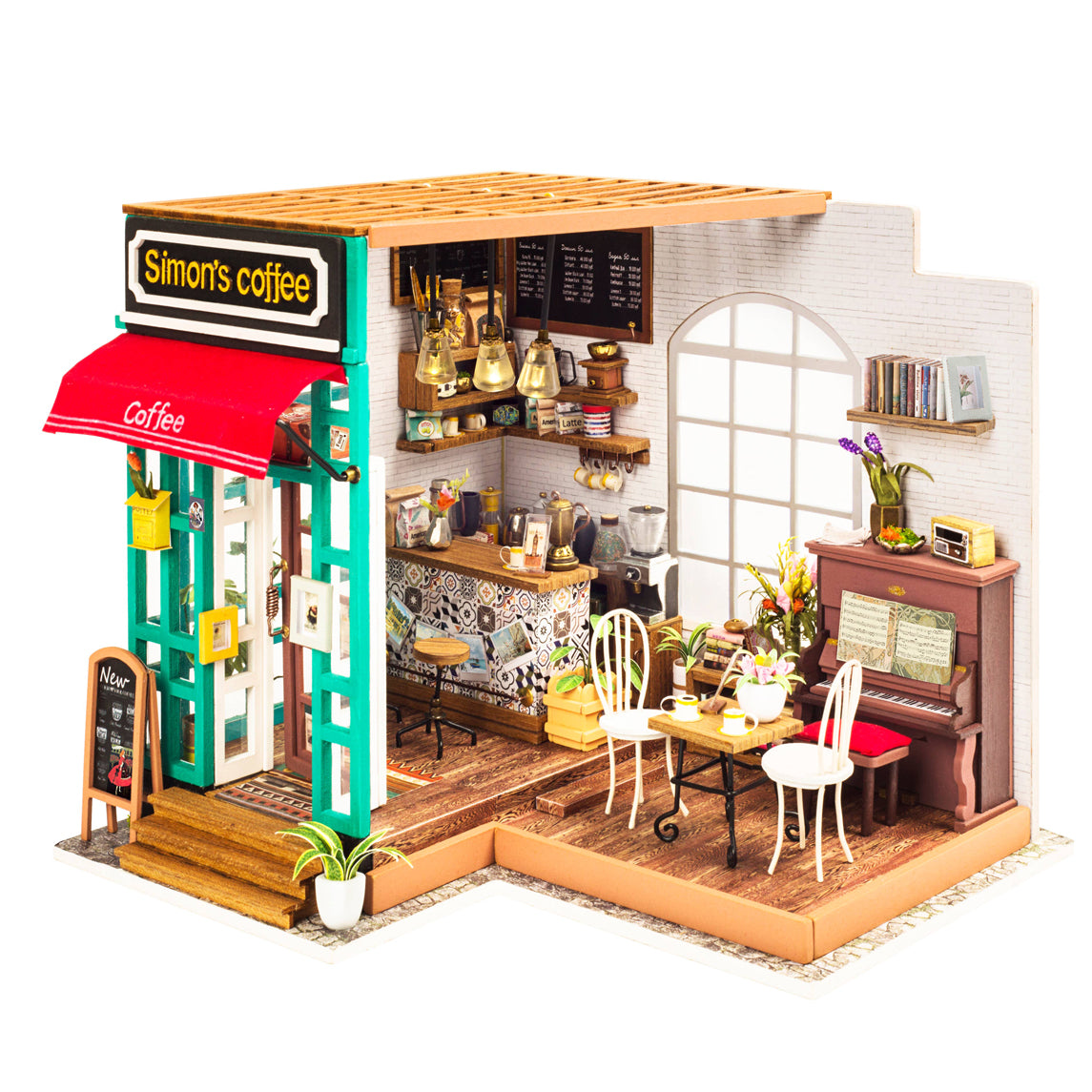 Simon's Coffee Shop DIY Miniature Dollhouse Kit