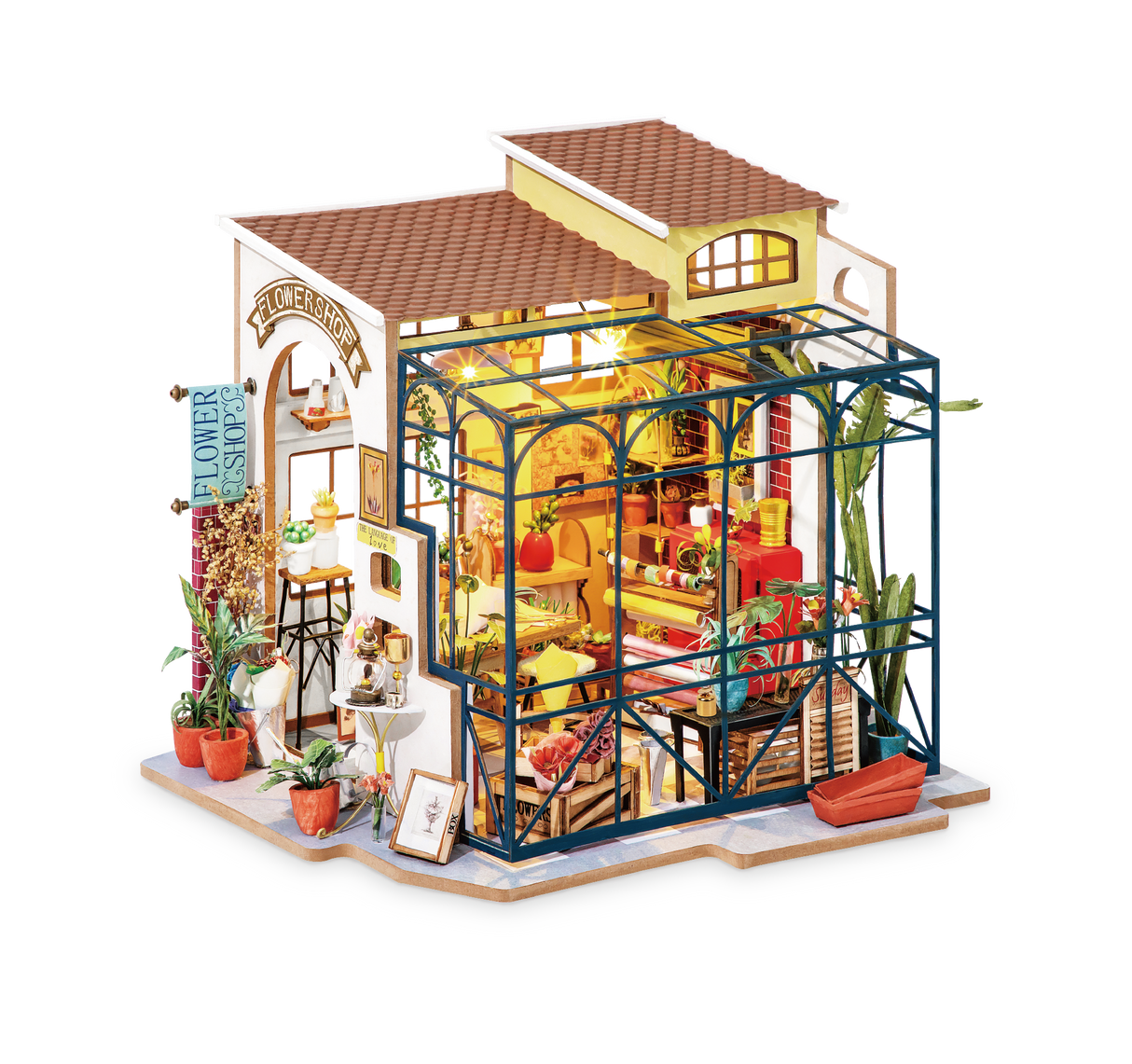 Flower Shop DIY Miniature Dollhouse Kit