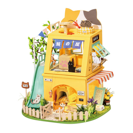 Cat House DIY Miniature Dollhouse Kit