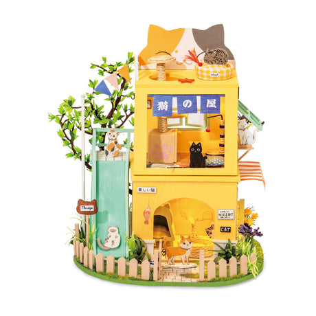 Cat House DIY Miniature Dollhouse Kit