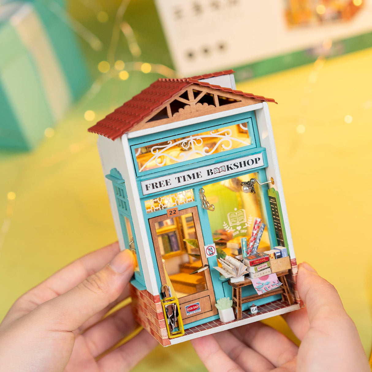 DIY Miniature House Kit Free Time Bookshop