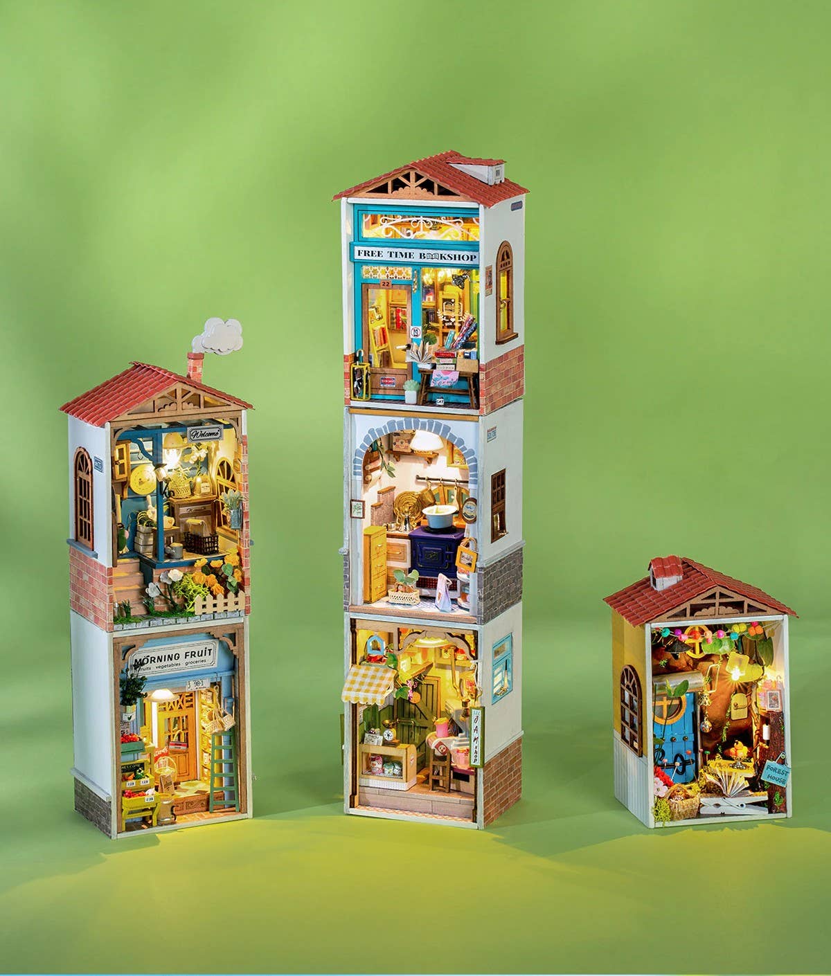 DIY Miniature House Kit Free Time Bookshop