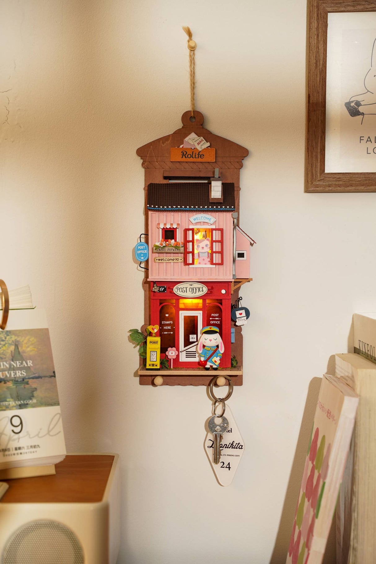 Love Post Office DIY Wall Hanging Miniature House Kit