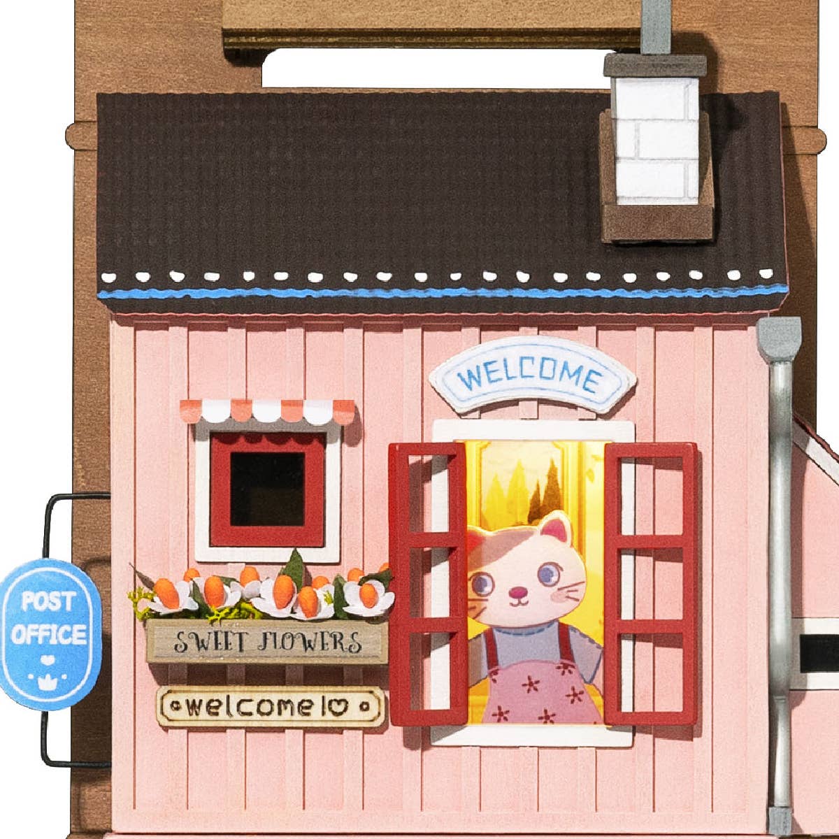 Love Post Office DIY Wall Hanging Miniature House Kit