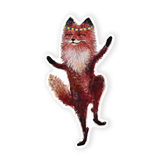 Dancing Fox Vinyl Sticker