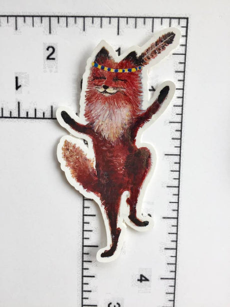 Dancing Fox Vinyl Sticker