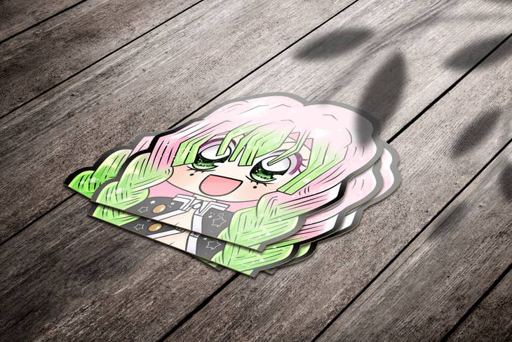 Demon Slayer Mitsuri Anime Peeker Vinyl Sticker