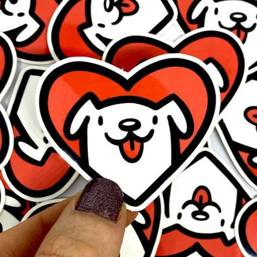 Dog Heart Mini Sticker