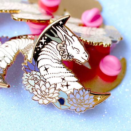 Dragon Enamel Pin Glitter Punk