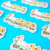 Ducks in a Row Vinyl Sticker