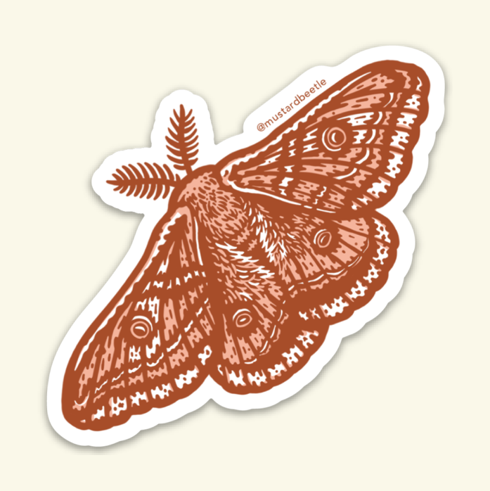 Emperor Moth Vinyl Sticker