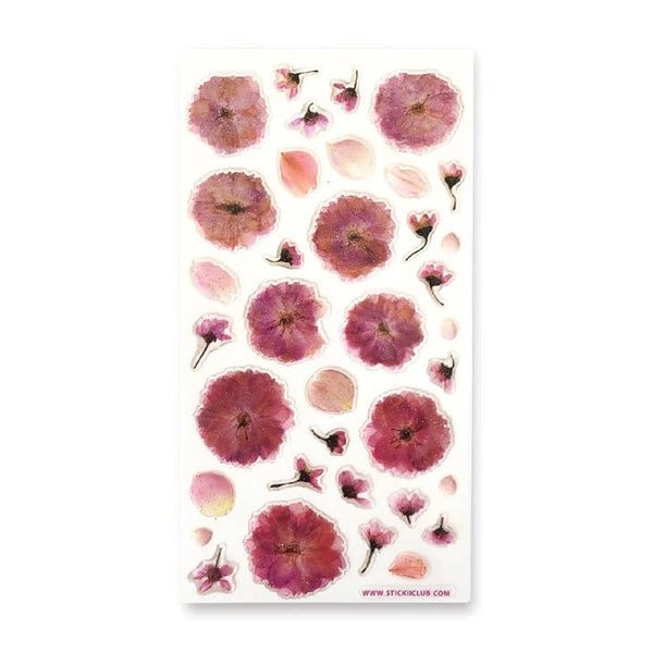 Epoxy Pressed Flowers Sticker Sheet