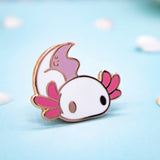 White Albino Axolotl Enamel Pin