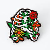 Floral Ribcage Enamel Pin