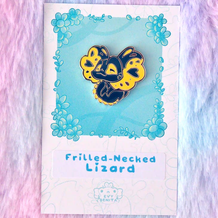 Evy Benita Frilled Lizard Enamel Pin