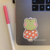 Frog Mushroom Vinyl Sticker