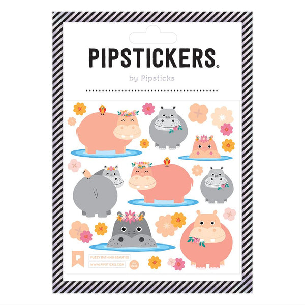 Fuzzy Bathing Beauties Hippo Sticker