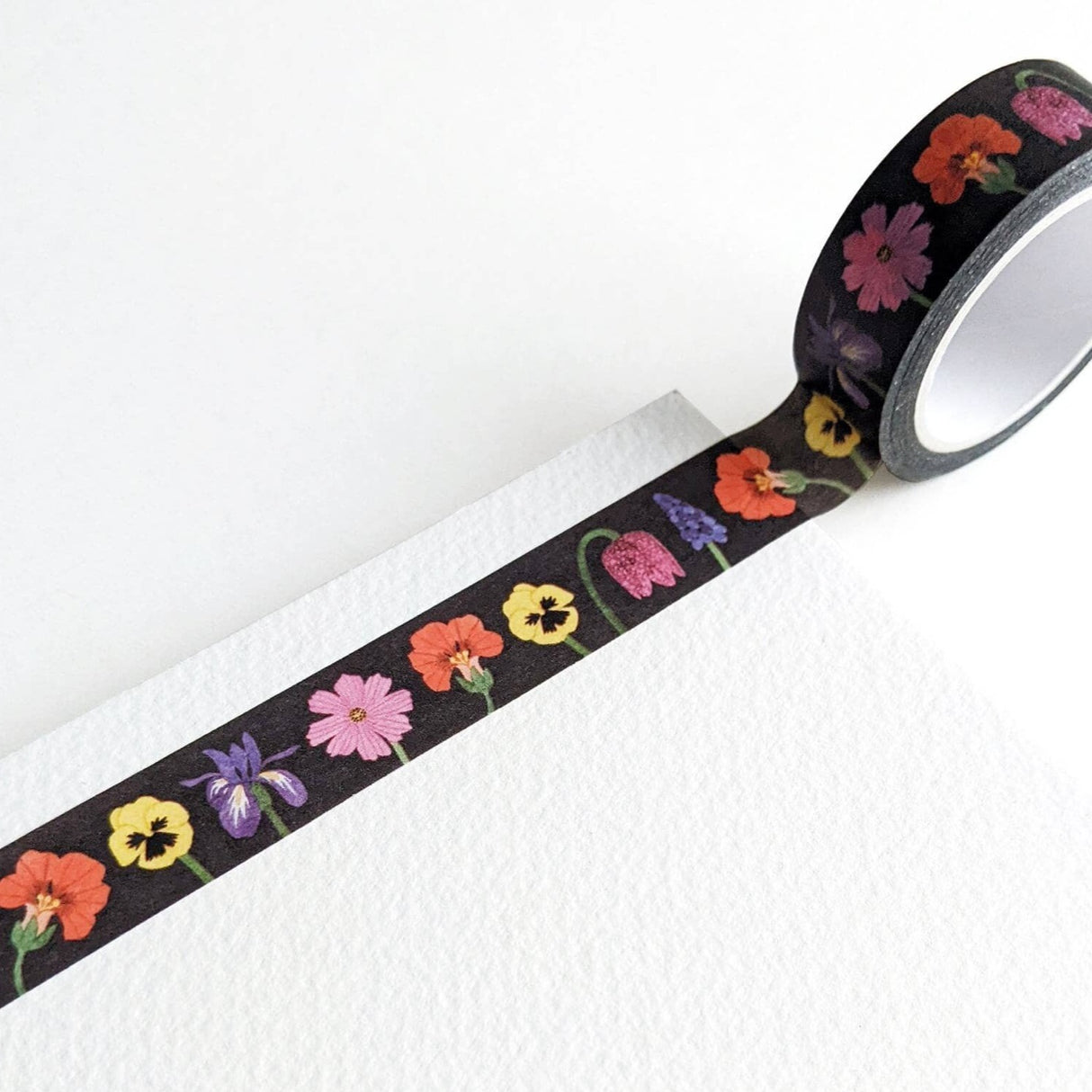 Garden Flowers Washi Tape Dark