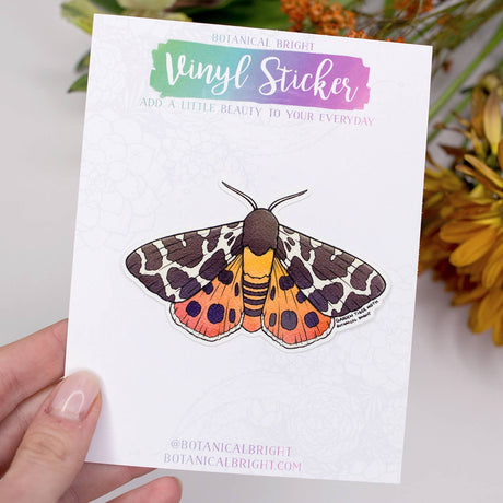 Garden Tiger Moth Vinyl Sticker