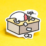 Grumpy Chicken Ugh Desk Sticker