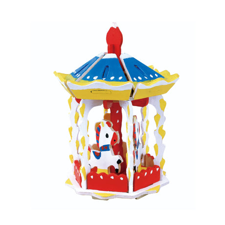 Carousel 3D Wooden Puzzle with Paint Kit