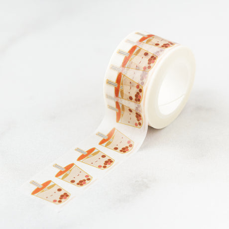 Happy Boba Balls Bubble Tea Washi Tape, Pattern Paper Tape