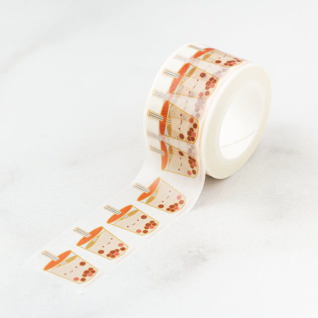 Happy Boba Balls Bubble Tea Washi Tape, Pattern Paper Tape