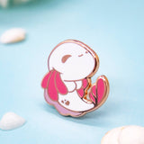 Happy White Albino Axolotl Enamel Pin