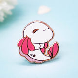 Happy White Albino Axolotl Enamel Pin