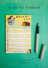 Hedgehog Bucket List Note Pad