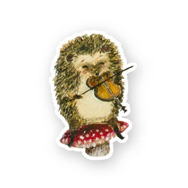 Hedgehog Violinist Vinyl Sticker