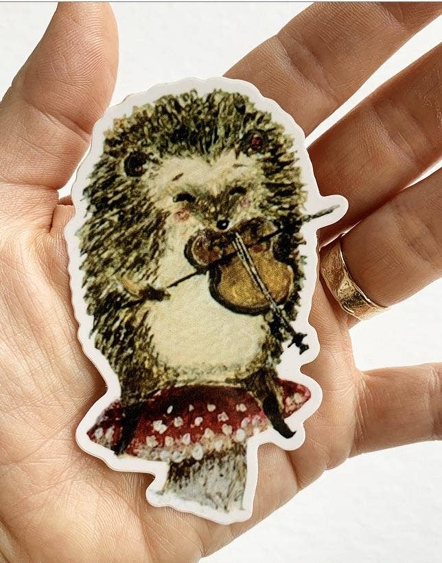 Hedgehog Violinist Vinyl Sticker