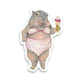 Hippo Vinyl Sticker