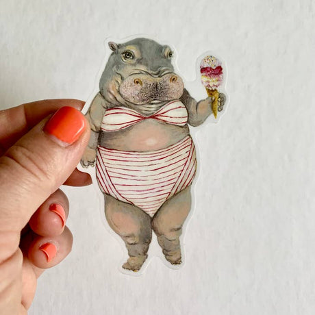 Hippo Vinyl Sticker