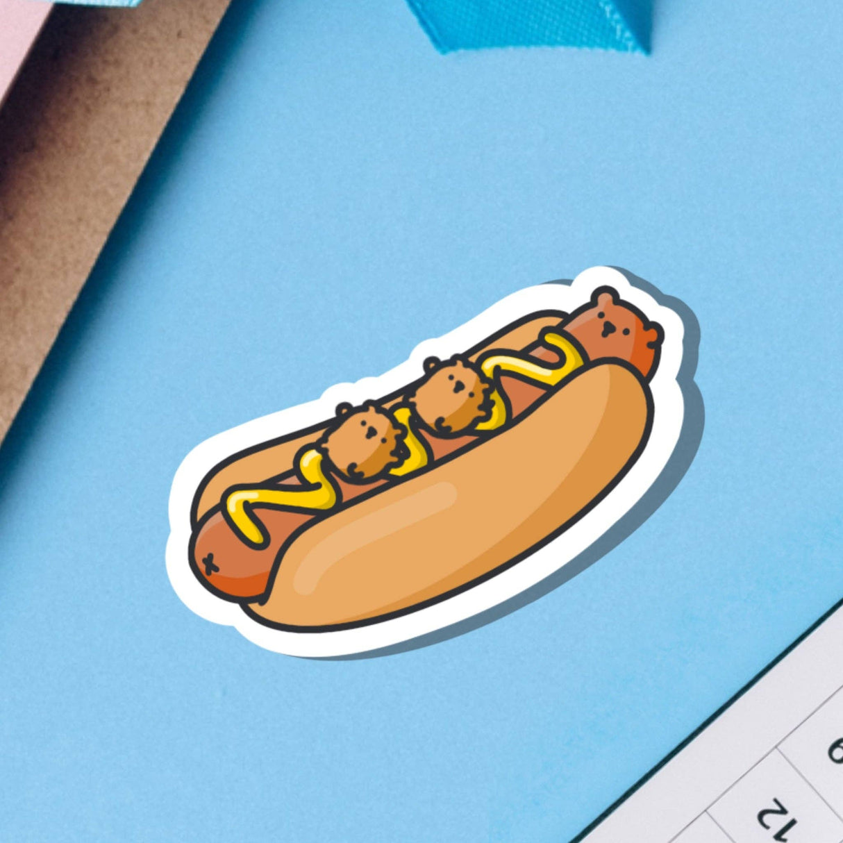 Hot Dog Bear Vinyl Sticker