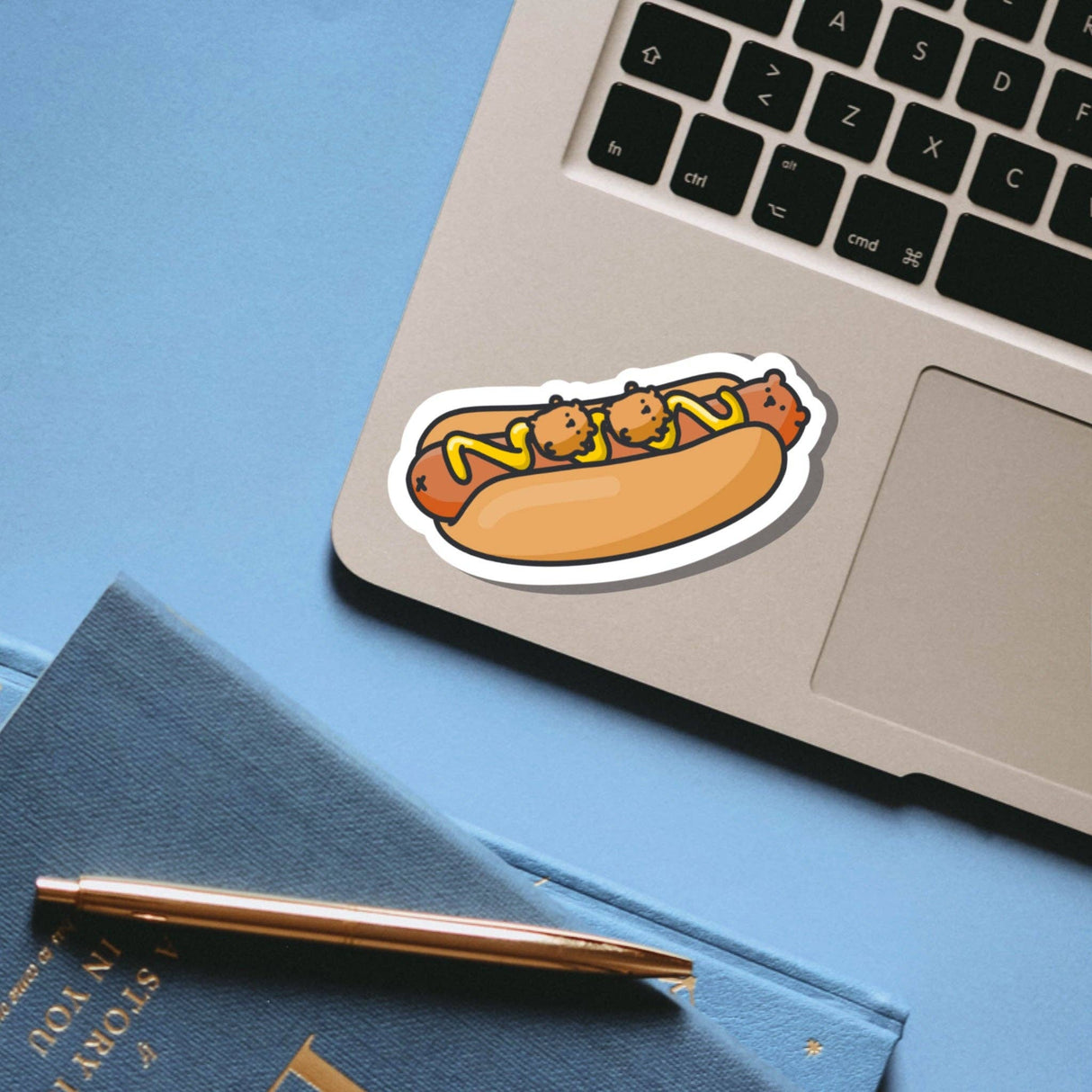 Hot Dog Bear Vinyl Sticker