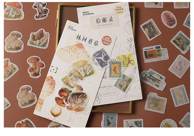 Postage Stamp Washi Flake Sticker (40 pieces)