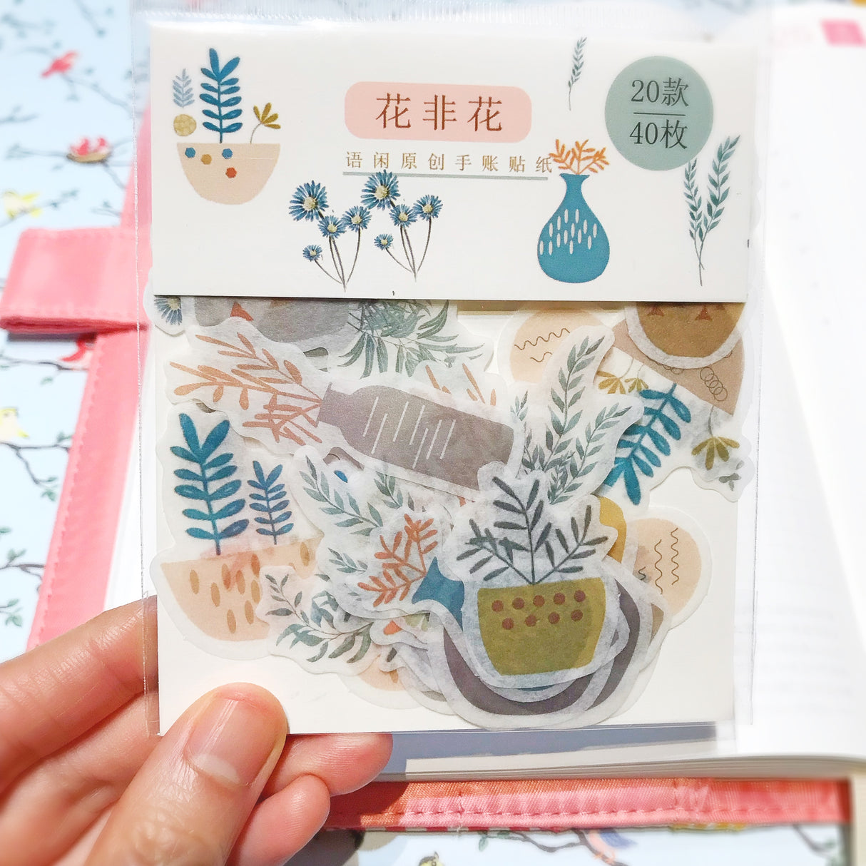 House Plants Washi Flake Sticker (40 pieces)