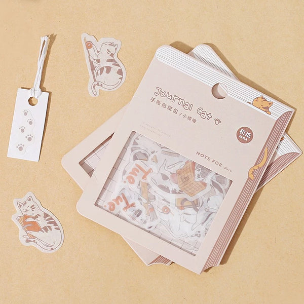 Journal Cat Washi Flake Sticker (45 pieces)