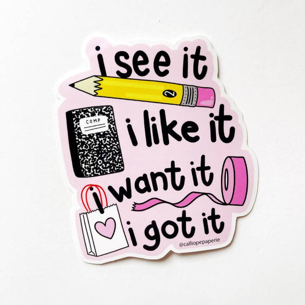 I See It, I Like It Stationery Sticker