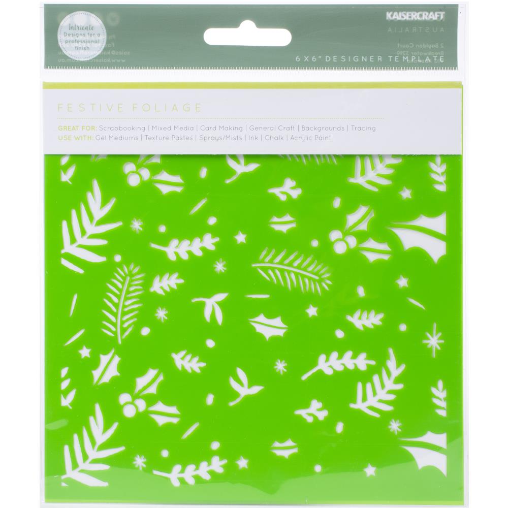 Festive Foliage Kaisercraft Designer Template Stencils 6"X6"