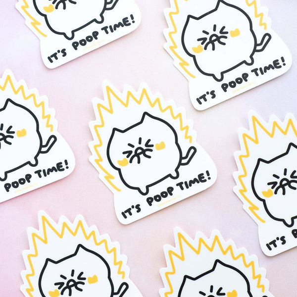 It's Poop Time Cat Sticker